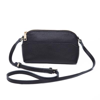 China Simple vintage in fashion soft genuine leather cut edge design cross - body women handbag for sale