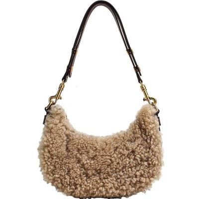 China Others 2022 Self Made Of Sheepskin And Fur Integrated Large Capacity Plush Lady Single Shoulder Bag for sale