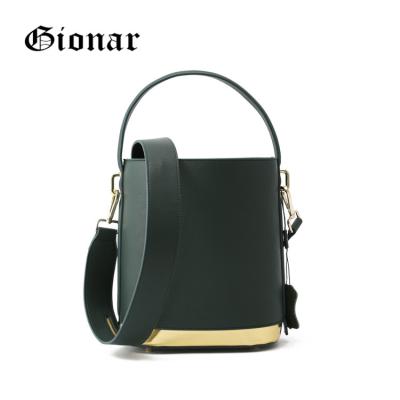 China 2021 Fashion Custom New Arrival Fashion Designer Beautiful Leather Italian Branded Bucket Bag For Women for sale