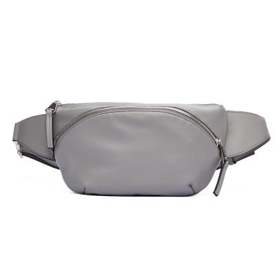 China Fashion Waist Leather Bags For Women Gray Color Fanny Pack Ladies for sale