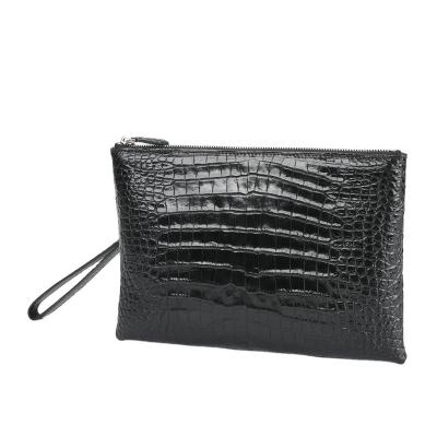 China Retro Fashion Personality Crocodile Pattern Waterproof Genuine Leather Casual Lady Clutch Bags for sale