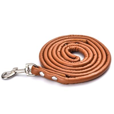 China Factory Wholesale Fashion Lights Leather Round Rope Multicolor Dog Leash for sale