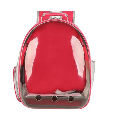 China Large Size Fashion Oxford Fabric Expandable Transparent Pet Backpack Portable Durable Pet Bag for sale