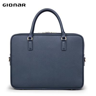 China Daily Gionar Own Design Saffaino Leather Bag Popular Men Briefcase For 14 Inch Laptop for sale