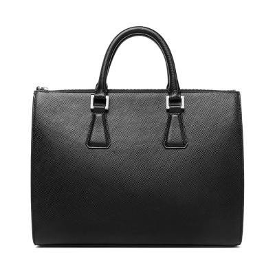 China Black Square Genuine Leather Waterproof Casual Men's Business Trend Fashion Briefcase for sale