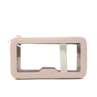 China Transparent TPU Cosmetic Bag Fashion Leather Girl Storage Bag Women Travel Toiletry Wash Bag for sale