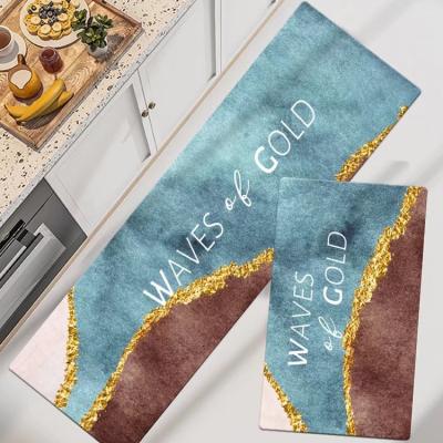 China Washable Custom Logo Anti Slip Floor Mat Water Absorbent Home Decoration Non Slip Super Absorbent Diatom Kitchen Floor Mat for sale