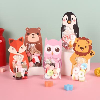 China 10 Pcs/Pack Handmade Sugar Candy Bag Animal Sweet Bags Greeting Card Decoration Cartoons Gifts Packaging for sale