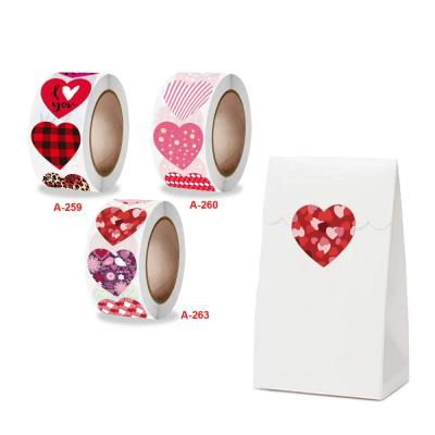 China Other 500 Pieces Love Gift Packaging Labels / Heart Shaped Adhesive Label Roll Sticker Roll for sale