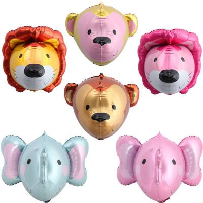 China Promotional Toy Large Cartoon Monkey Lion Bear Elephant Animals Helium Foil Balloon Balloons For Kids Birthday Party Decor Globos for sale