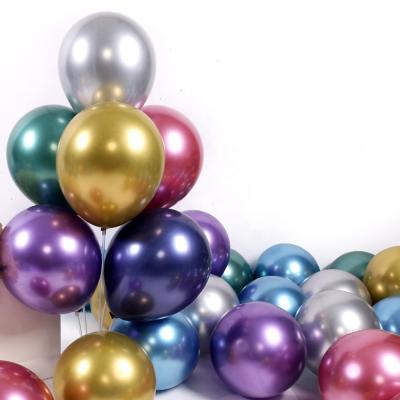 China Latex 50 Pcs/Pack 16 Inch Party Decoration Metal Balloon Chrome Color Chrome Latex Metallic Balloons for sale