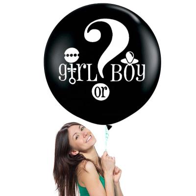 China 36 Inch Gender Black Latex Reveal Party Balloons Girl Or Boy Large Latex Confetti Reveal Balloon Balloons for sale