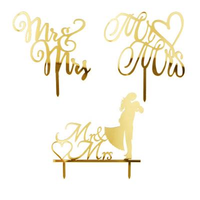 China Mrs Wedding Acrylic Mr Theme Acrylic Cake Topper Decoration for Party Cake Decor Supplies for sale