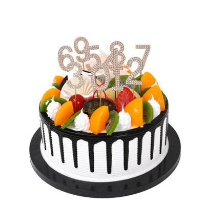 China Alloy Rhinestone Number Cupcake Topper Decoration For Happy Birthday Birthday Party Cake Decorations Supplies for sale