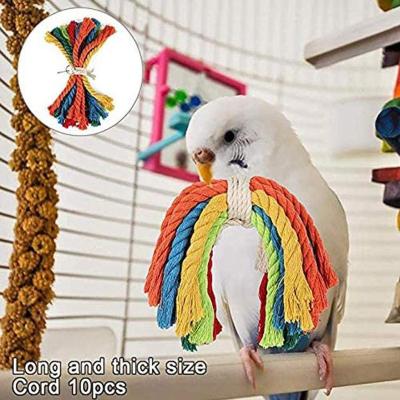 China 2021 Viable Parrot Bird Toys Rope Braided Pet Parrot Rope Budgie Perch Coil Cage Cockatiel Bird Toys Pet Birds Training Accessories for sale