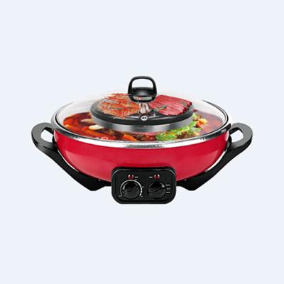 China BBQ GRILL Stainless Steel Housing Multifunctional Electric Hot Pot Cooker for sale