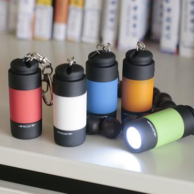 China ABS Portable Mini Flashlight Key Chain Portable Torch Outdoor Waterproof Built-in Battery USB Camping LED Rechargeable Rise Flashlights for sale