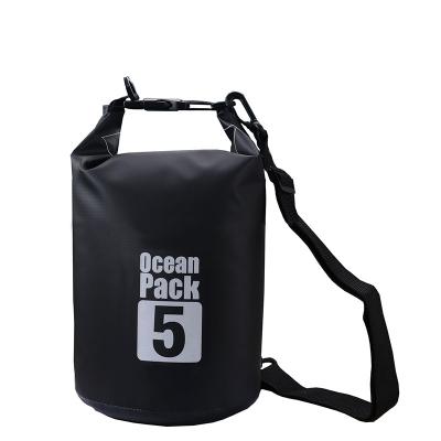 China Outdoor Waterproof PVC Bucket Bag Travel Waterproof Beach Sealed Cylinder Strap Foldable Drift Bag 2L-30L for sale