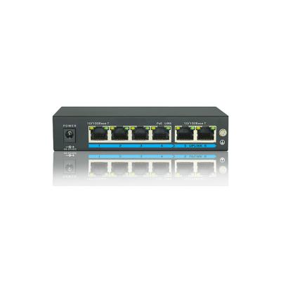 China POE Port Network Switch 65W 100Mbit Fast Unmanaged 6 POE For CCTV Camera for sale