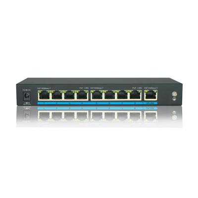 China POE Transmission Rate 10/100Mbps 9Port Unmanaged Flip POE Ethernet Switch for sale