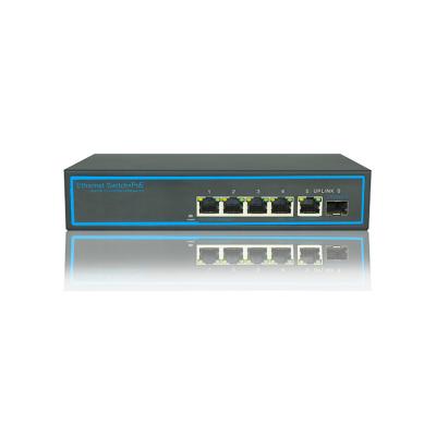 China Port POE 52V 10/100/1000M Gigabit 6 CCTV Network Ethernet PoE Switch For IP Camera for sale