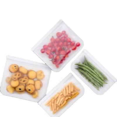 China Viable Wholesale 4 Piece Peva Leakproof Storage Bags Reusable Ziplock Food Grade Silicone Food Storage Bag for sale