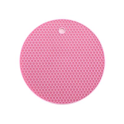 China Viable Round Silicone Insulation Pad Heat Resistant Kitchen Pot Holder Mat for sale