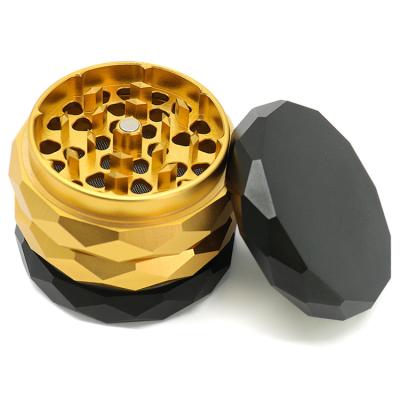 China Custom Logo CNC Teeth 2.5 Inch High Quality Diamond Shape Herb Grinder With Magnetic Lid Aluminum Alloy for sale