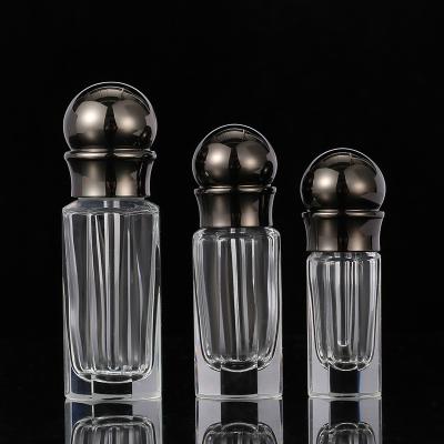 China Recyclable CJ-Empty Cap 3ml 6ml 12ml Fancy Zamac Black Arabian Attar Perfume Essential Oil Glass Bottles for sale