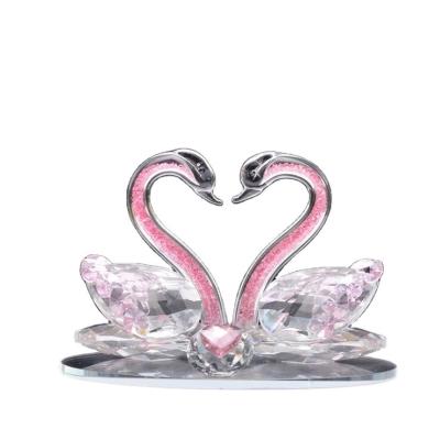 China CJ-Wholesale Crystal Crafts Crystal Glass Diamond Swan Wedding Christmas Party Decorations Gifts from Europe for sale