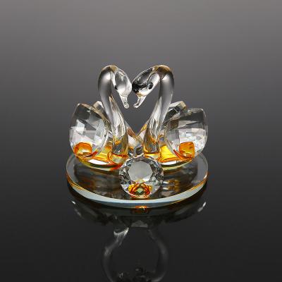 China Handmade Wedding Gifts or Favors Small Crystal Couple Swan Figurines from CJ-Custom from Europe Beautiful for sale