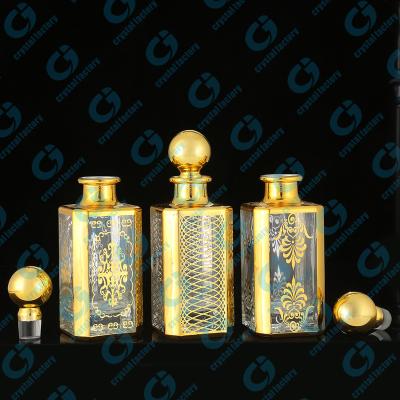 China Hot Selling Europe CJ-250ML Square Shaped Empty Retail Glass Oil Decanter Perfume Display Glass Bottles for sale