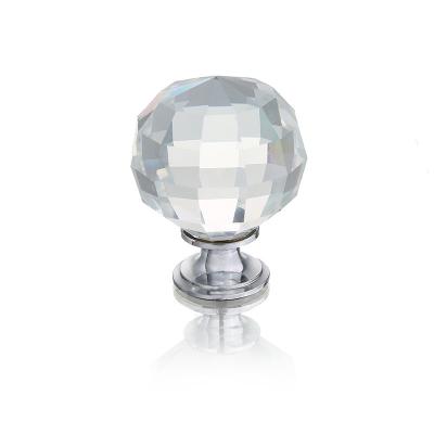 China CJ-Fancy Glass Knobs Crystal Furniture Cabinet Metal Handle Modern Glass Door Bathroom Knobs for sale