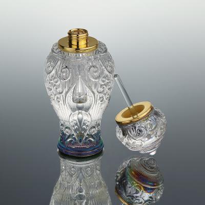 China CJ-Wholesale Europe OEM Cut Out Crystal Perfume Bottle Glass Drop Perfume Bottles for sale