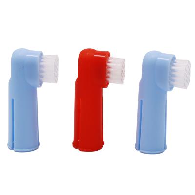 China Factory Direct Stocked Plastic Pet Finger Toothbrush For Cats And Dogs for sale