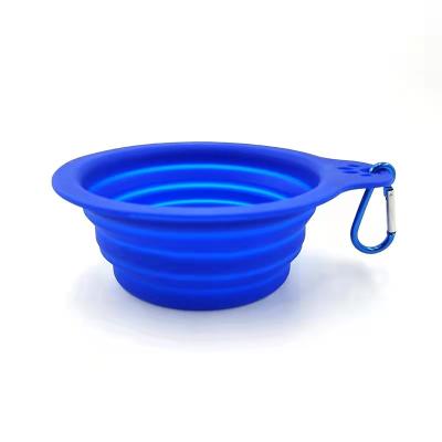 China Factory direct silicone bowl stocked telescopic collapsible pet food portable bowl for cats and dogs for sale