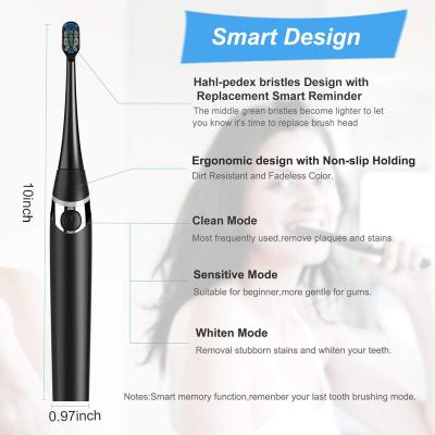 China Dupont Soft Nylon High Quality Oral Care Rechargeable Vibrate Smart Timer Sonic Electrical Tooth Brush for sale