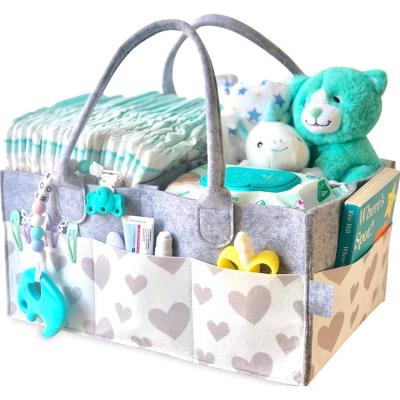 China Convenient Multifunctional Custom Size Nursery Storage Diapers Purpose Baby Felt Baby Diaper Organizer for sale