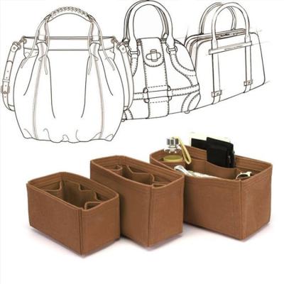 China Amazon Eco-friendly Promotion Custom Fashion Purse Organizer Felt Handbag Insert for sale