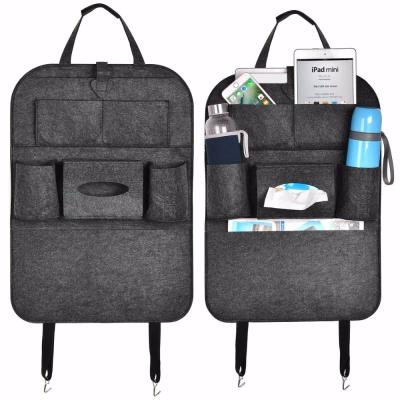 China Premium Universal Sports Car Auto Beverage Organizer Bag Felt Back Cloth Seat Storage Organizer for sale