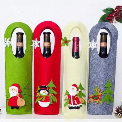 China Non Woven Disposable Cheap Promotion Festival Gift Carry Felt Wine Bag for sale