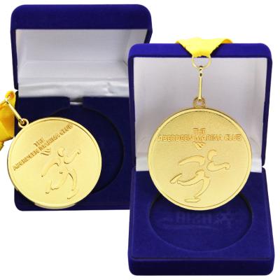 China Cheap Custom Made Military Europe Sport Medallion Coin Gifts Display Medal With Velvet Box for sale