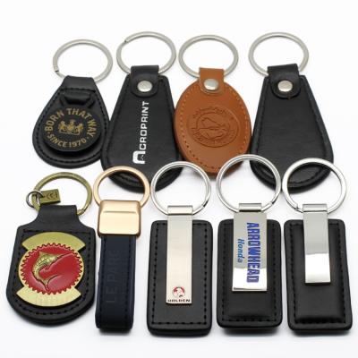 China Custom Leather Brand Handmade Bulk Wholesale Logo Keychain, Name Card Keychain, Promotion Gift PU Car Logo Key Chain Car for sale