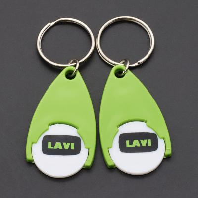 China China Manufacturer Metal Coin Holder Bulk Cheap Custom Logo Euro Coin Printing Key Metal Key Chain Holder for sale