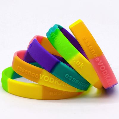 China Silicone Wristband Wrist Band Environmental Friendly Design Your Own Logo Rubber Silicone Bracelets Custom Made Personalized Cheap for sale