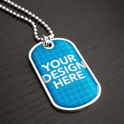 China Europe Metal Stainless Steel Sublimation Embossing Custom Blank Army Blank Dogtag Military Dog Tag for sale