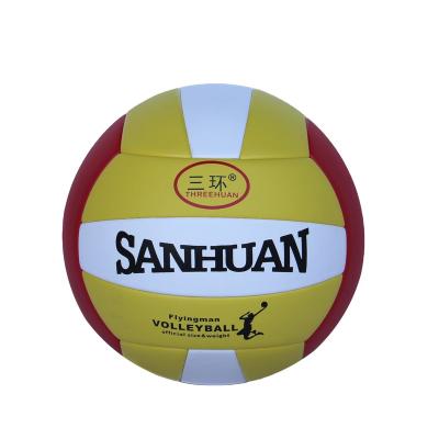 China Custom Printed Colored PU Brand Volleyball PVC PU Fiber Leather Volleyball Ball for sale