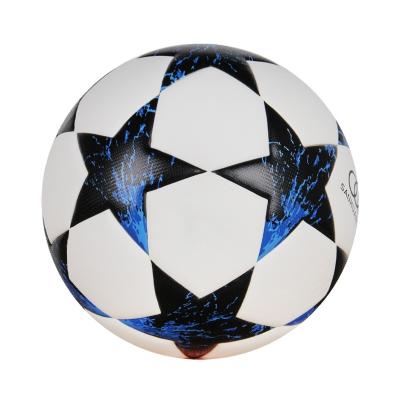 China Match size 5 soccer ball white and blue hand stitching pu sanhuan package soccer ball 5 10 for sale