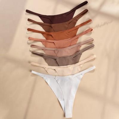 China Manufacturers Underwear Antibacterial Laser Cut Briefs Customizable Panties Plus Size Sexy Thong Sheer Seamless Cotton G-String for sale