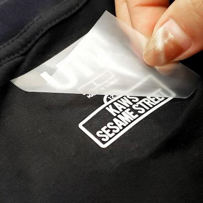 China Viable Custom Logo Printed Label Heat Transfer Garment Labels Iron On Washable Clothing Collar Label Shirt Labels for sale